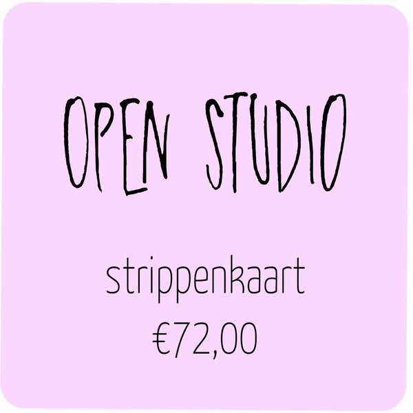 Strippenkaart voor Open studio - twv 72,--